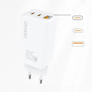 Hurtownia GSM - Nabíječka síťová Dudao GaN 65W USB/2xUSB-C Quick Charge Power Delivery bílá (A7xs white) - DDA237 - {ean13} - Hurt
