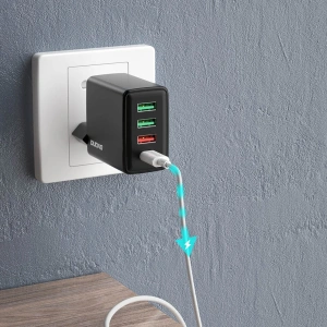 Hurtownia GSM - Síťová nabíječka Dudao 3xUSB/USB-C 20W Power Delivery QC 3.0 černá (A5H) - DDA243 - {ean13} - Hurt