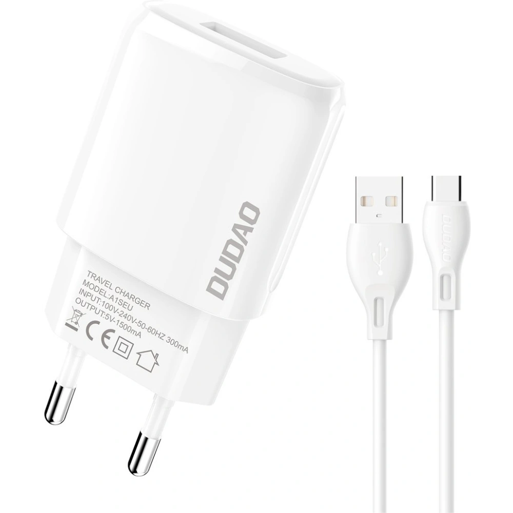 Hurtownia GSM - Ładowarka sieciowa Dudao USB 7.5W + kabel USB/USB-C 1m biały (A1sEUT) - DDA247 - {ean13} - Hurt
