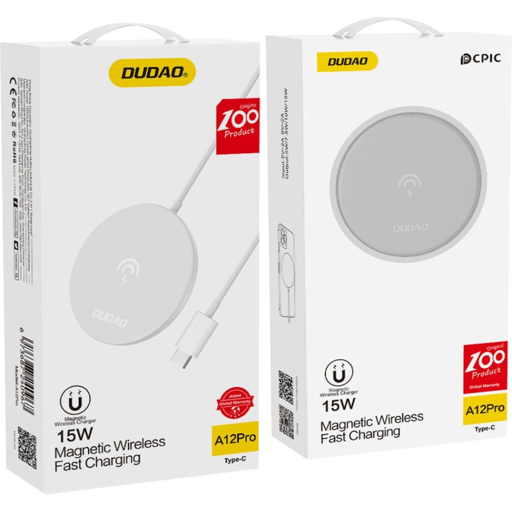 Hurtownia GSM - Încărcător wireless Dudao Qi 15W alb (A12Pro) - DDA249 - {ean13} - Hurt