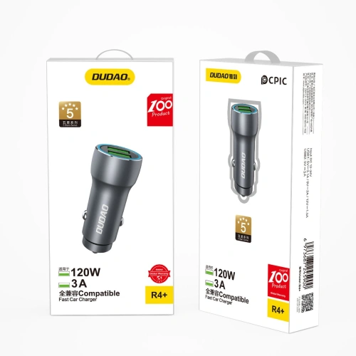 Ładowarka samochodowa Dudao R4+ 2xUSB 120W 3A szary