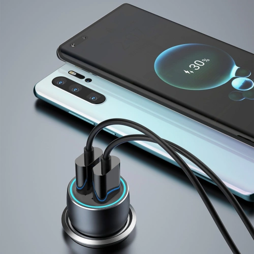 Ładowarka samochodowa Dudao R4+ 2xUSB 120W 3A szary