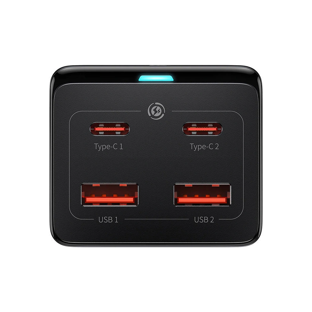 Hurtownia GSM - Încărcător de rețea / priză de alimentare Baseus GaN3 Pro 2x USB + 2xUSB-C + AC, 100W (neagră) - BSU3716 - {ean13} - Hurt