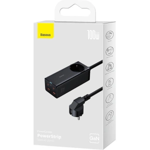 Wholesale Baseus Home Charger GaN3 Pro Desktop Powerstrip AC GaN3 Pro 2x USB + 2xUSB-C + AC, 100W (black) - BSU3716 - {ean13} - Hurt