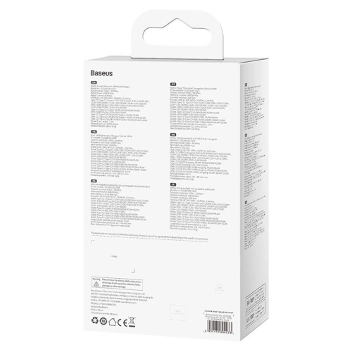 Ładowarka sieciowa / listwa zasilająca Baseus GaN3 Pro 2x USB + 2xUSB-C + AC, 100W (czarna)