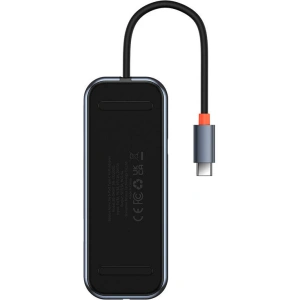 Hurtownia GSM - Hub 5w1 Baseus AcmeJoy Sorozat USB-C - 2xUSB 3.0 + USB 2.0 + USB-C PD + RJ45 (szürke) - BSU3718 - {ean13} - Hurt