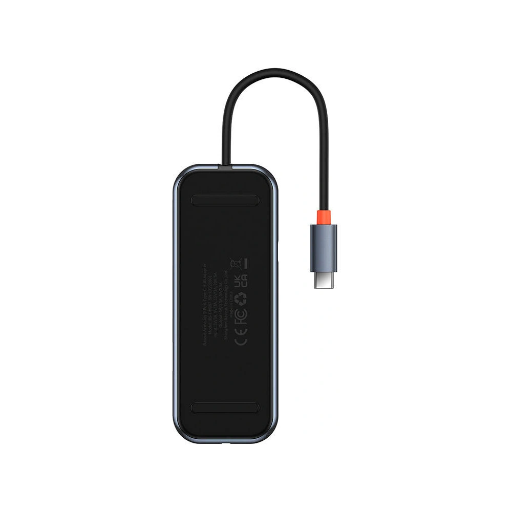 Hurtownia GSM - Hub 5in1 Baseus AcmeJoy Series USB-C - 2xUSB 3.0 + USB 2.0 + USB-C PD + RJ45 (grau) - BSU3718 - {ean13} - Hurt
