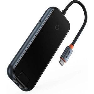 Hurtownia GSM - Hub 5w1 Baseus AcmeJoy Sorozat USB-C - 2xUSB 3.0 + USB 2.0 + USB-C PD + RJ45 (szürke) - BSU3718 - {ean13} - Hurt