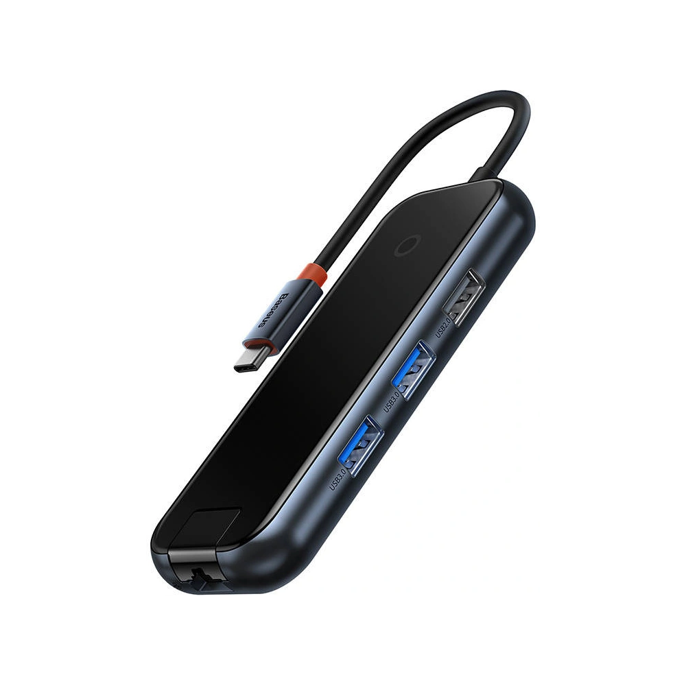 Hurtownia GSM - Hub 5in1 Baseus AcmeJoy Series USB-C - 2xUSB 3.0 + USB 2.0 + USB-C PD + RJ45 (grau) - BSU3718 - {ean13} - Hurt