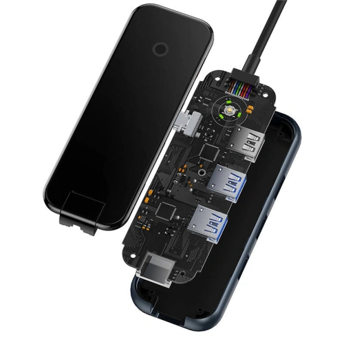 Hub 5w1 Baseus AcmeJoy Series USB-C - 2xUSB 3.0 + USB 2.0 + USB-C PD + RJ45 (szary)