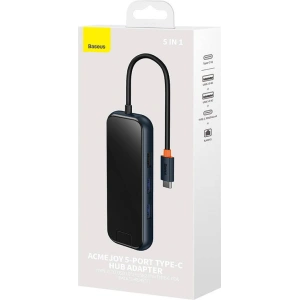 Hurtownia GSM - Hub 5w1 Baseus AcmeJoy Sorozat USB-C - 2xUSB 3.0 + USB 2.0 + USB-C PD + RJ45 (szürke) - BSU3718 - {ean13} - Hurt