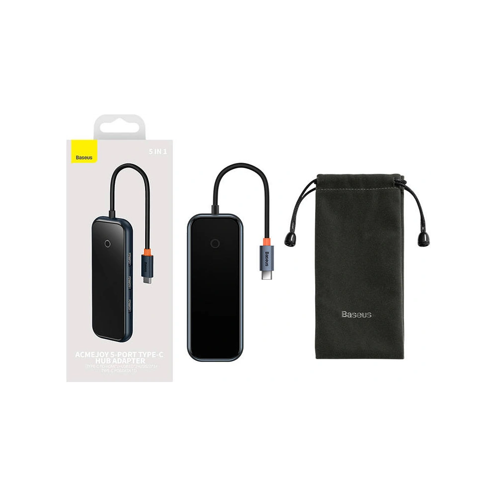 Hurtownia GSM - Hub 5in1 Baseus AcmeJoy-Serie USB-C - 2xUSB 3.0 + USB 2.0 + USB-C PD + HDMI (grau) - BSU3719 - {ean13} - Hurt