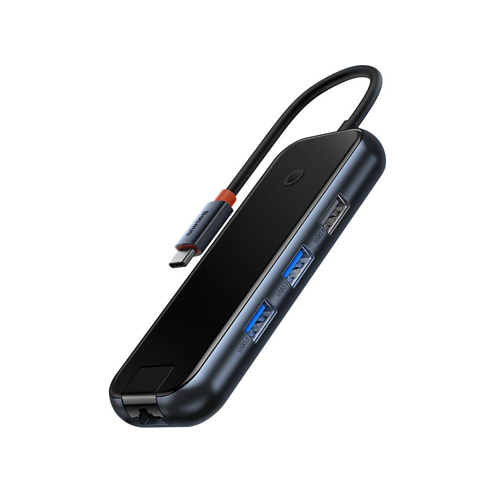 Hurtownia GSM - Hub 6w1 Baseus AcmeJoy Series USB-C - 2xUSB 3.0 + USB 2.0 + USB-C PD + HDMI + RJ45 (šedý) - BSU3720 - {ean13} - Hurt