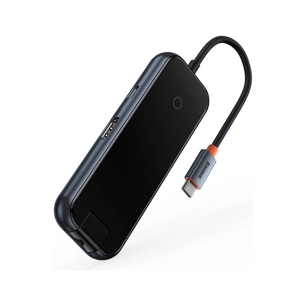 Hurtownia GSM - Hub 6w1 Baseus AcmeJoy Series USB-C - 2xUSB 3.0 + USB 2.0 + USB-C PD + HDMI + RJ45 (šedý) - BSU3720 - {ean13} - Hurt