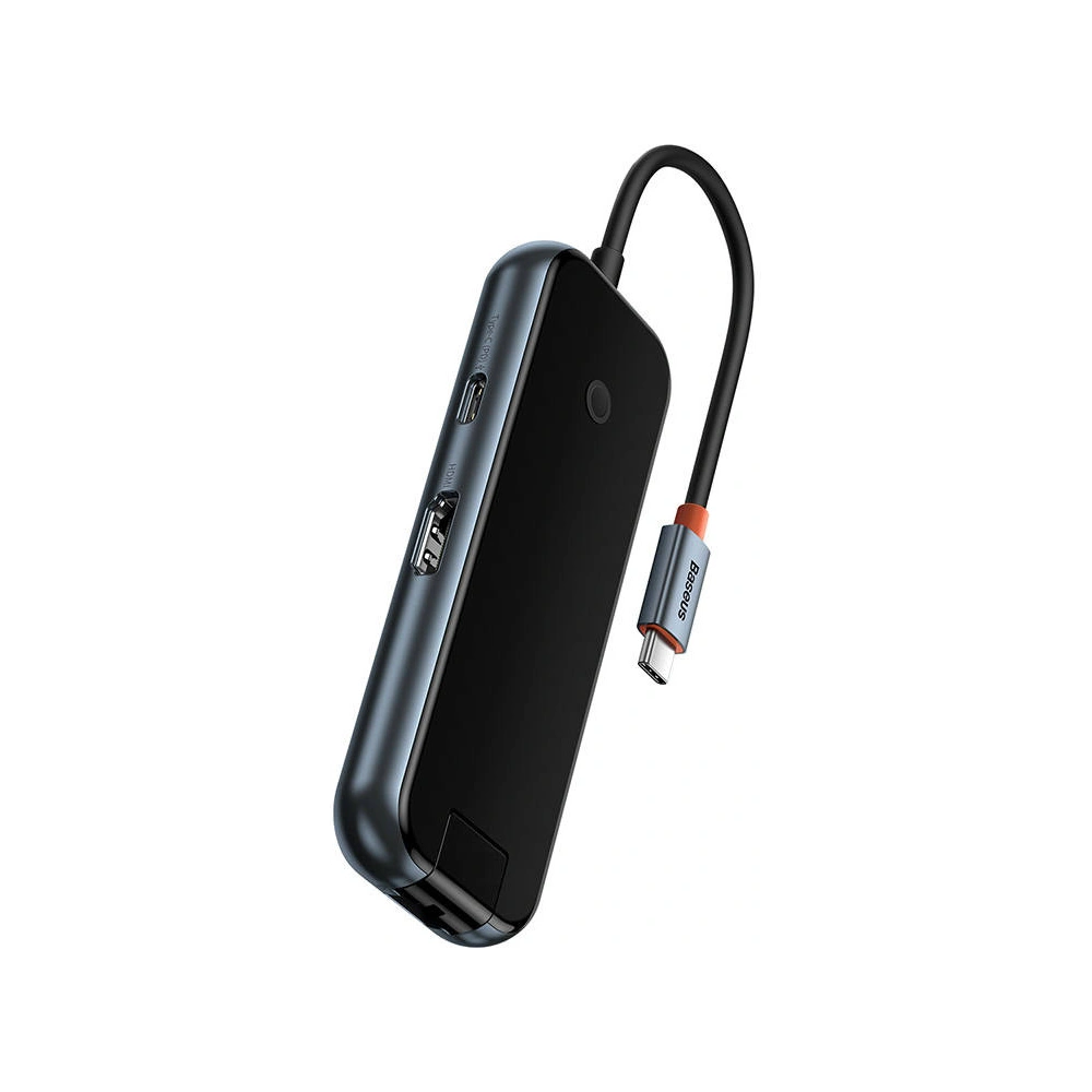 Hurtownia GSM - Hub 6w1 Baseus AcmeJoy Series USB-C - 2xUSB 3.0 + USB 2.0 + USB-C PD + HDMI + RJ45 (šedý) - BSU3720 - {ean13} - Hurt