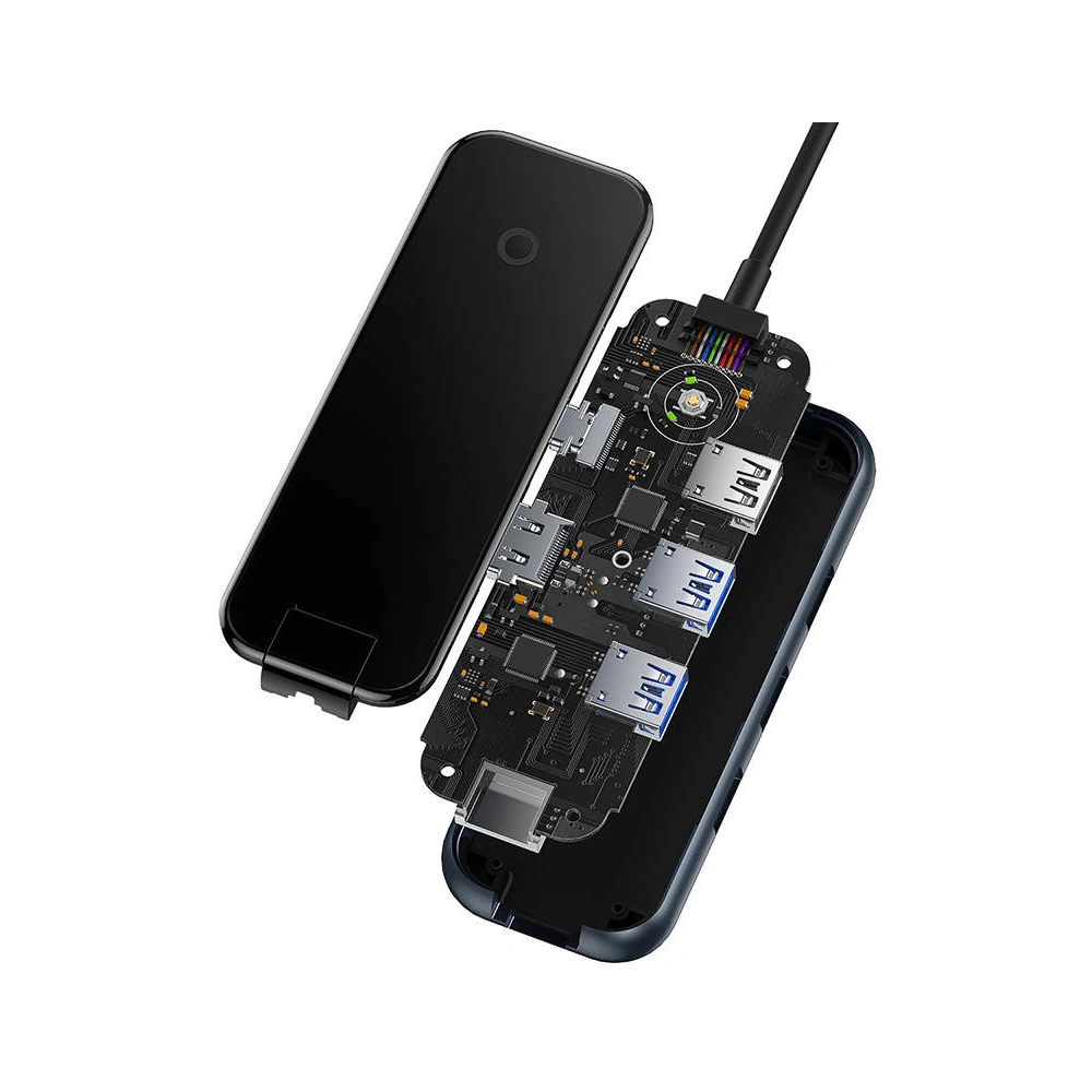 Hurtownia GSM - Hub 6w1 Baseus AcmeJoy Series USB-C - 2xUSB 3.0 + USB 2.0 + USB-C PD + HDMI + RJ45 (šedý) - BSU3720 - {ean13} - Hurt