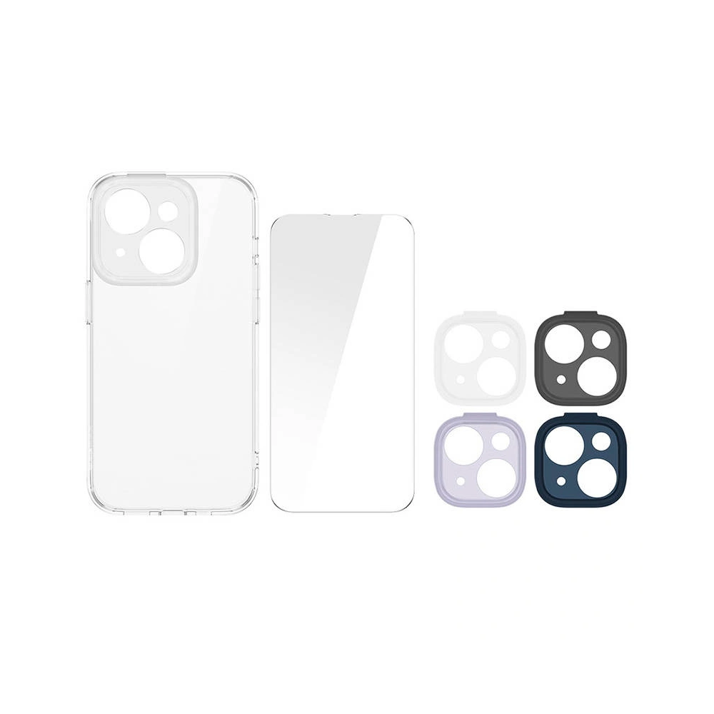 Set husă + sticlă + capac pentru cameră Baseus Illusion Apple iPhone 14 Plus / 15 Plus