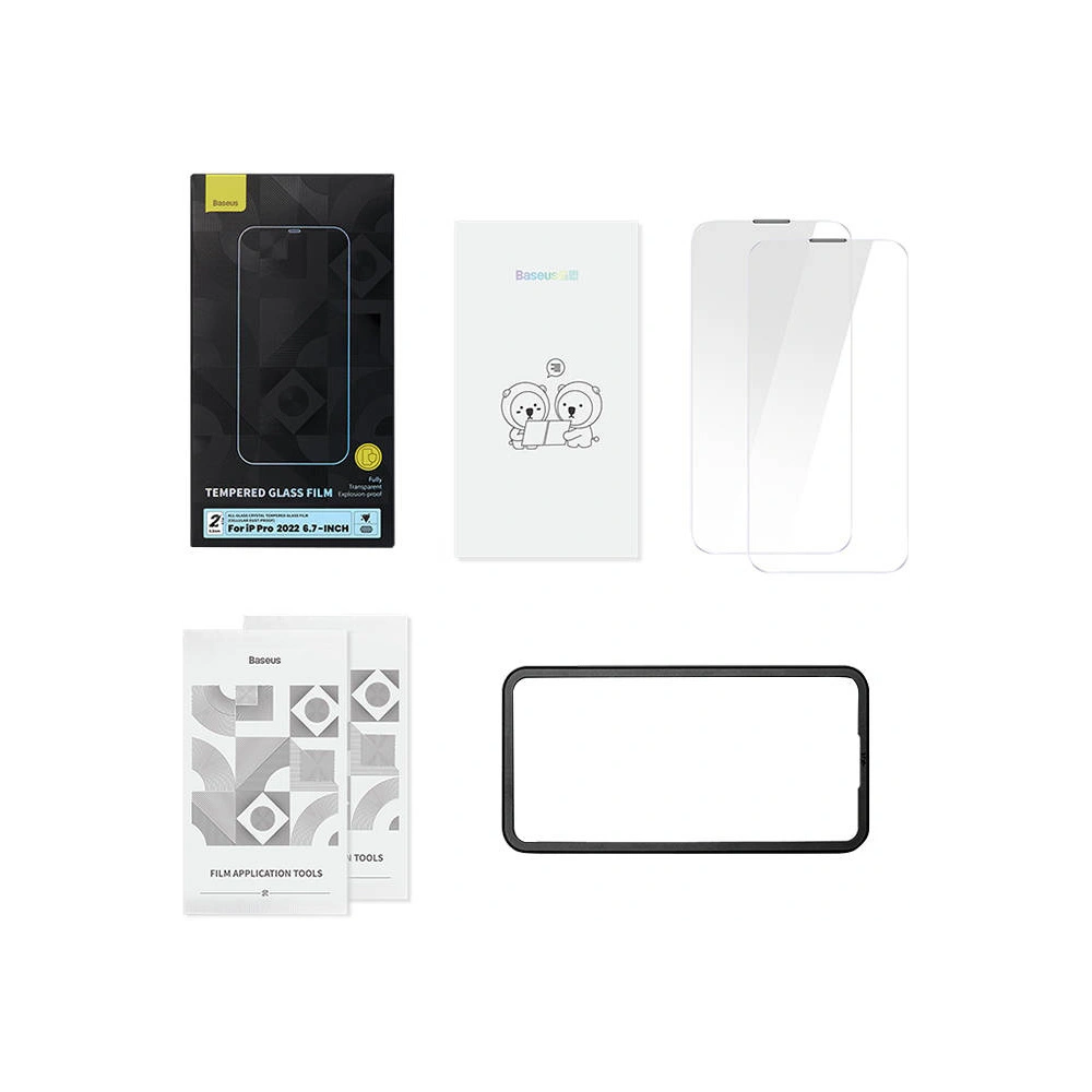 Hurtownia GSM - Edzett üveg Baseus Crystal Anti Dust SGBL110302 0.3mm Apple iPhone 14 Pro Max [2 PACK] - BSU3761 - {ean13} - Hurt