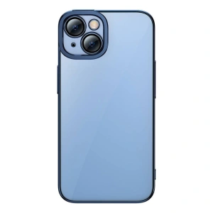 Set Hülle + Glas Baseus Glitter Apple iPhone 14 Plus / 15 Plus (blau)
