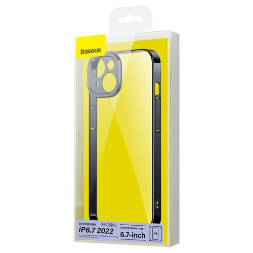 Zestaw etui + szkło Baseus Glitter Apple iPhone 14 Plus / 15 Plus (czarny)