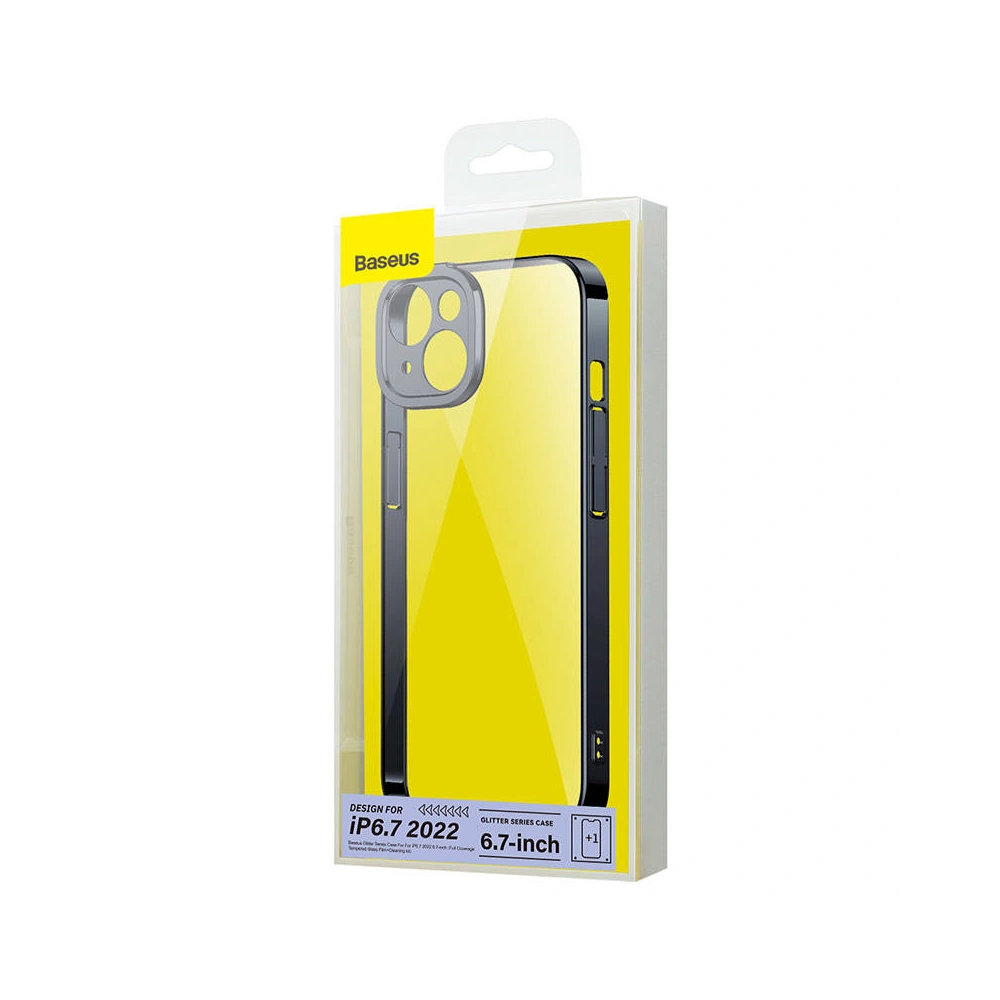 Hurtownia GSM - Tok + üveg Baseus Glitter Apple iPhone 14 Plus / 15 Plus (fekete) - BSU3781 - {ean13} - Hurt
