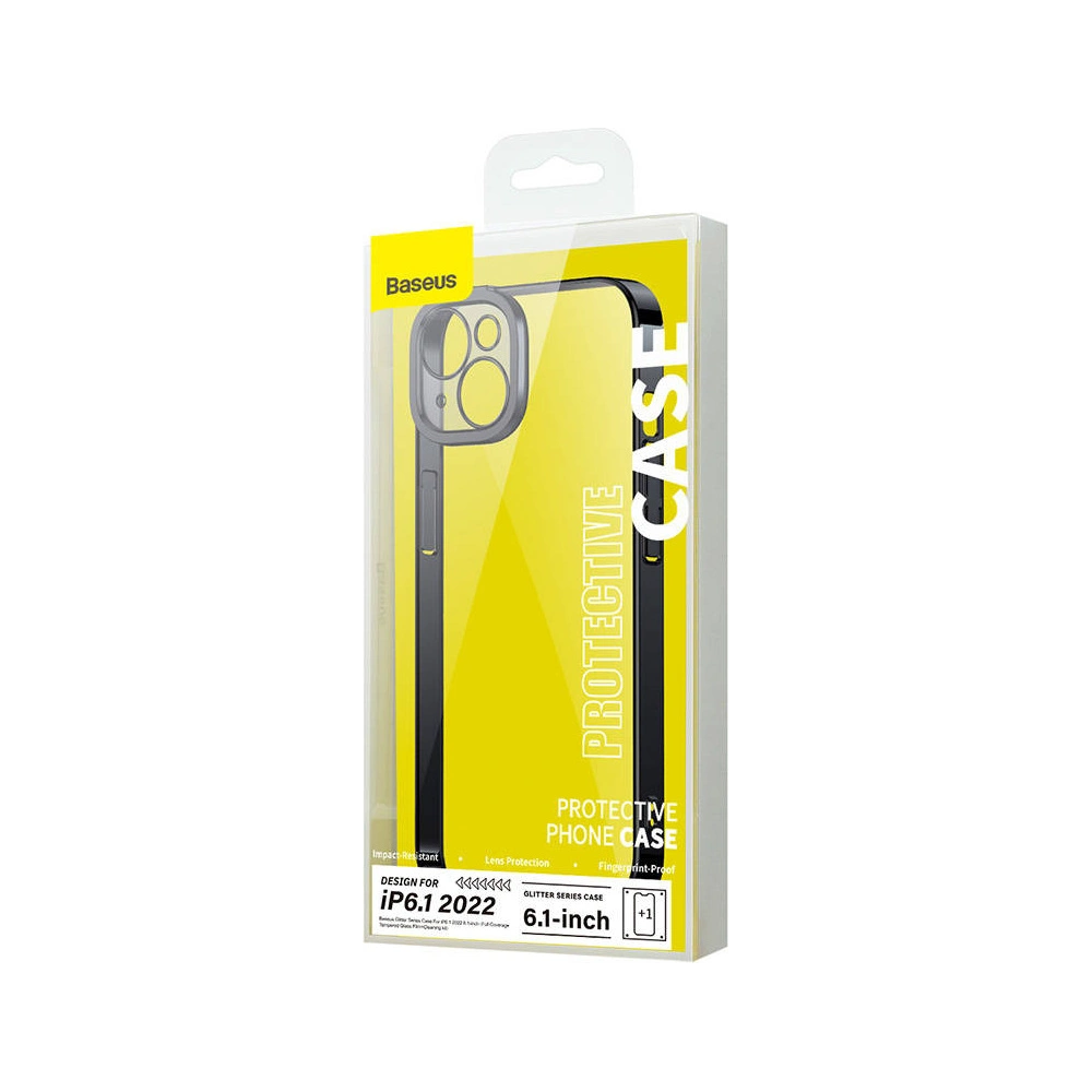 Hurtownia GSM - Tok + üveg Baseus Glitter Apple iPhone 14 (fekete) - BSU3783 - {ean13} - Hurt