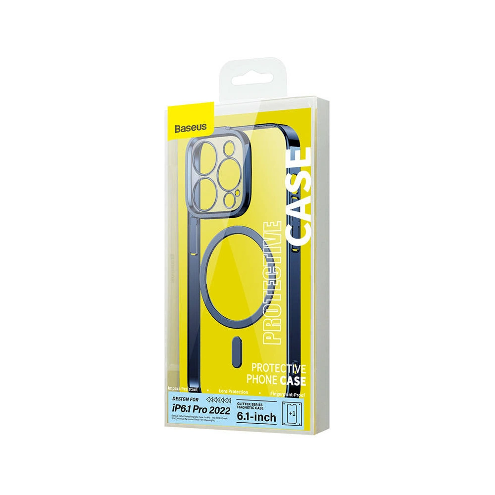 Hurtownia GSM - Set de husă + sticlă Baseus Glitter MagSafe Apple iPhone 14 Pro (albastru) - BSU3786 - {ean13} - Hurt