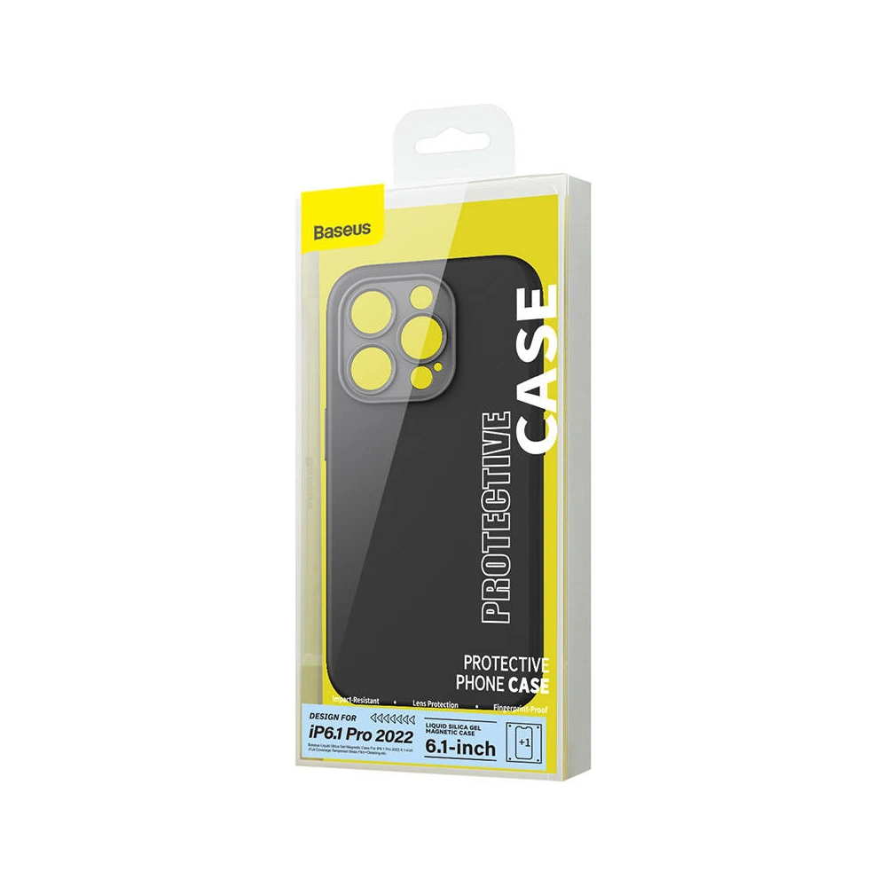Hurtownia GSM - Set mit Case + Glas Baseus Liquid Silica MagSafe Apple iPhone 14 Pro (schwarz) - BSU3796 - {ean13} - Hurt