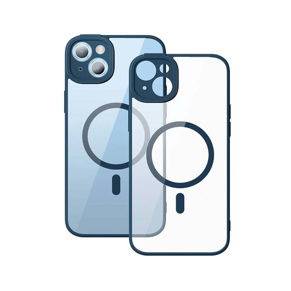 Wholesale Baseus Frame MagSafe Case + Glass Apple iPhone 14 Plus / 15 Plus (blue) - BSU3801 - {ean13} - Hurt