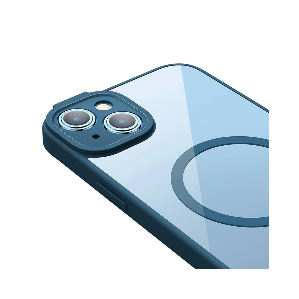 Hurtownia GSM - Sada pouzdro + sklo Baseus Frame MagSafe Apple iPhone 14 Plus / 15 Plus (modrá) - BSU3801 - {ean13} - Hurt
