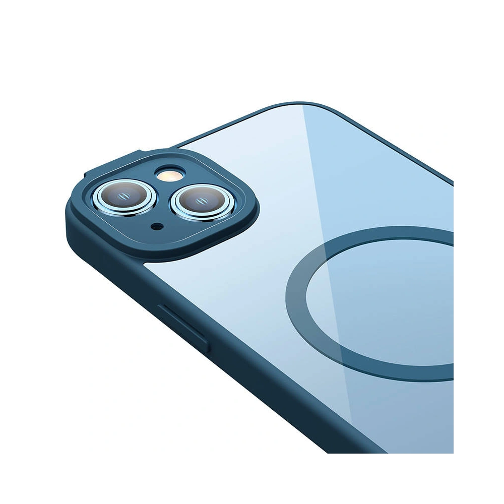 Hurtownia GSM - Sada pouzdra + sklo Baseus Frame MagSafe Apple iPhone 14 (modrá) - BSU3802 - {ean13} - Hurt