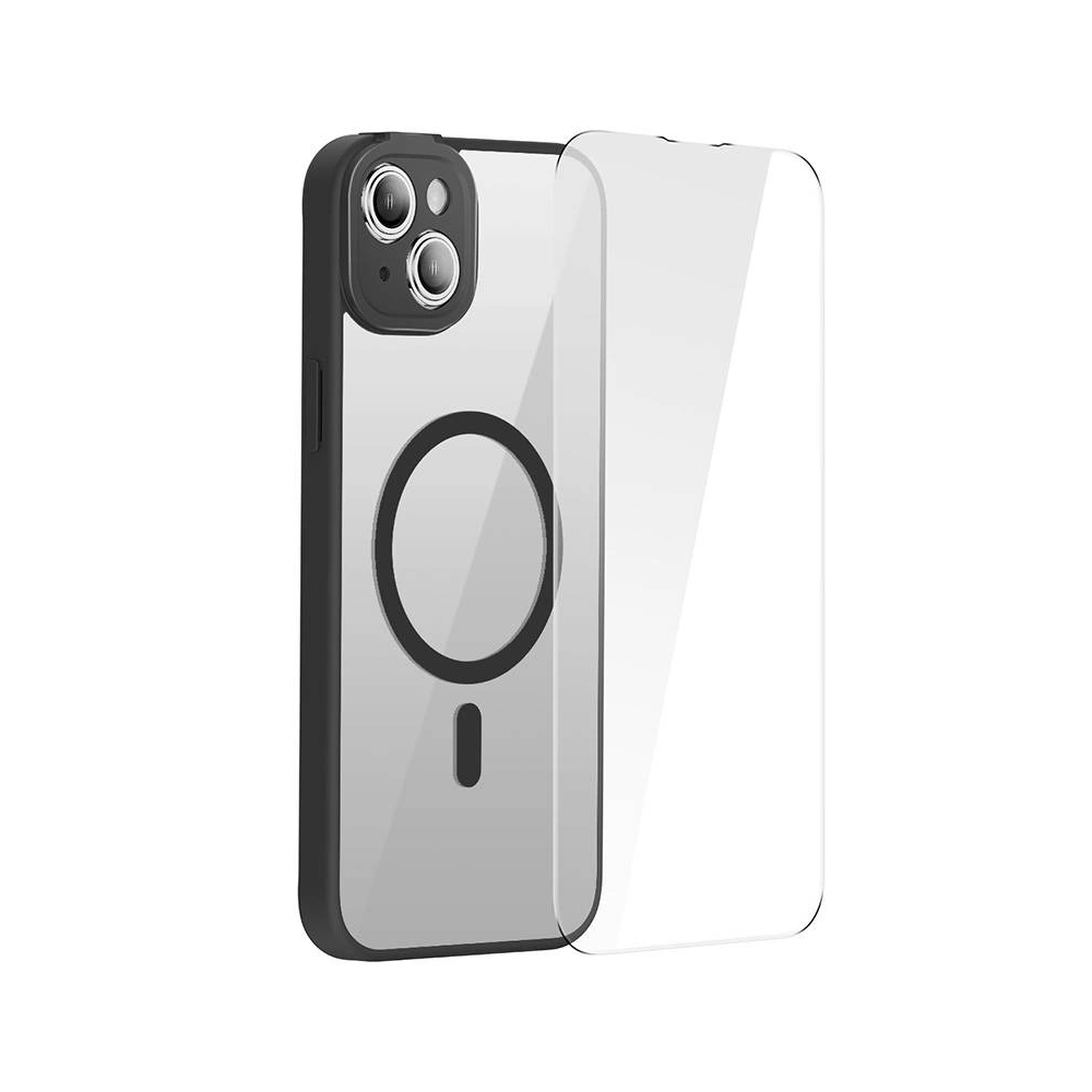 Wholesale Baseus Frame MagSafe Case + Glass Apple iPhone 14 Plus / 15 Plus (black) - BSU3803 - {ean13} - Hurt