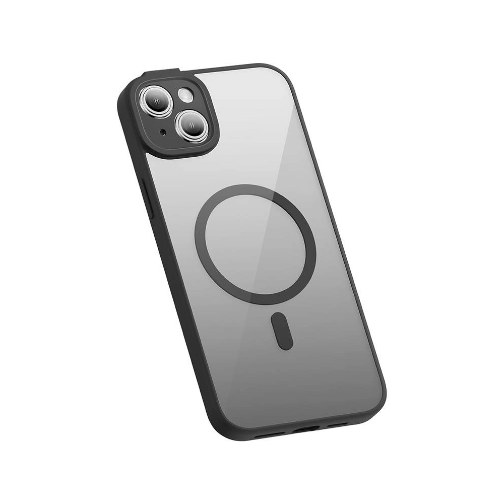 Zestaw etui + szkło Baseus Frame MagSafe Apple iPhone 14 Plus / 15 Plus (czarny)
