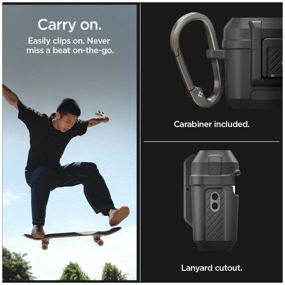 Hurtownia GSM - Case Spigen Lock Fit Apple AirPods Pro 2/1 Matte Schwarz - SPN2583 - {ean13} - Hurt