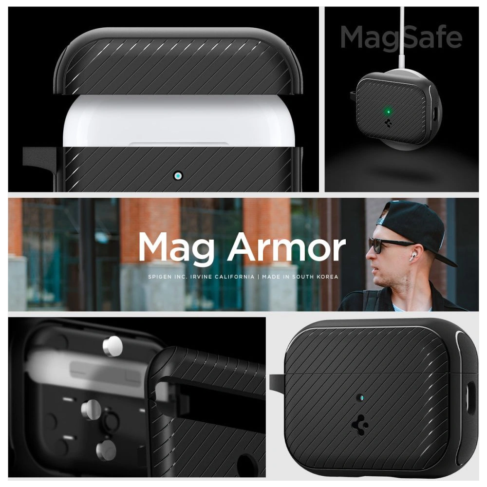Hurtownia GSM - Case Spigen Mag Armor MagSafe Apple AirPods Pro 2/1 Matte Schwarz - SPN2584 - {ean13} - Hurt