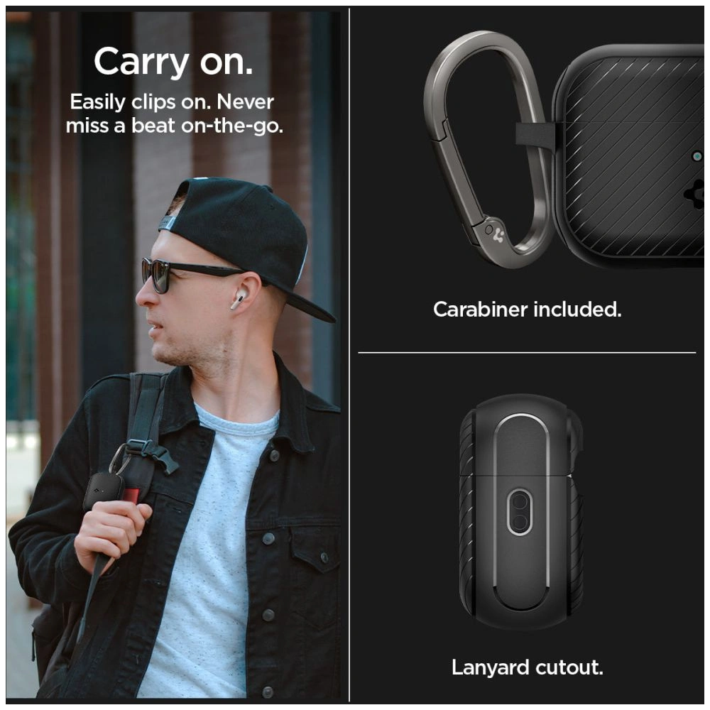 Hurtownia GSM - Case Spigen Mag Armor MagSafe Apple AirPods Pro 2/1 Matte Schwarz - SPN2584 - {ean13} - Hurt