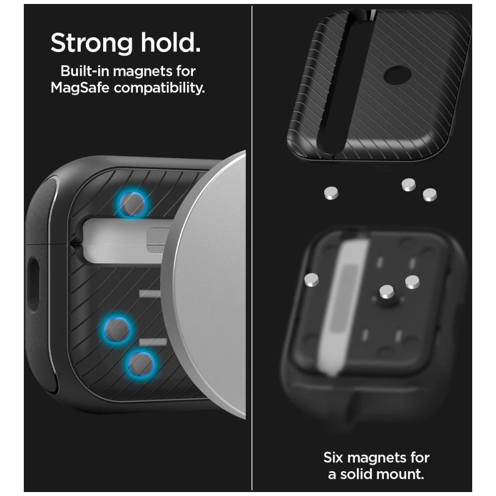 Hurtownia GSM - Case Spigen Mag Armor MagSafe Apple AirPods Pro 2/1 Matte Schwarz - SPN2584 - {ean13} - Hurt