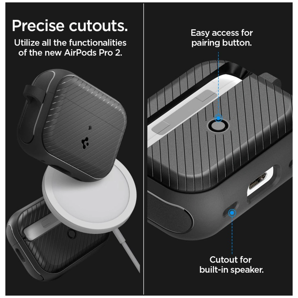 Hurtownia GSM - Case Spigen Mag Armor MagSafe Apple AirPods Pro 2/1 Matte Schwarz - SPN2584 - {ean13} - Hurt