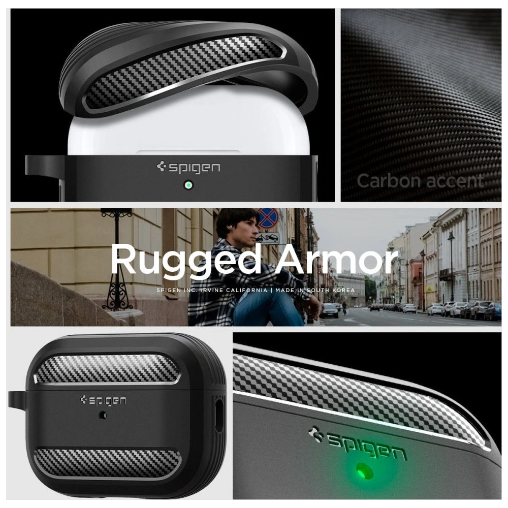 Hurtownia GSM - Etui Spigen Rugged Armor Apple AirPods Pro 2/1 Matně černé - SPN2585 - {ean13} - Hurt