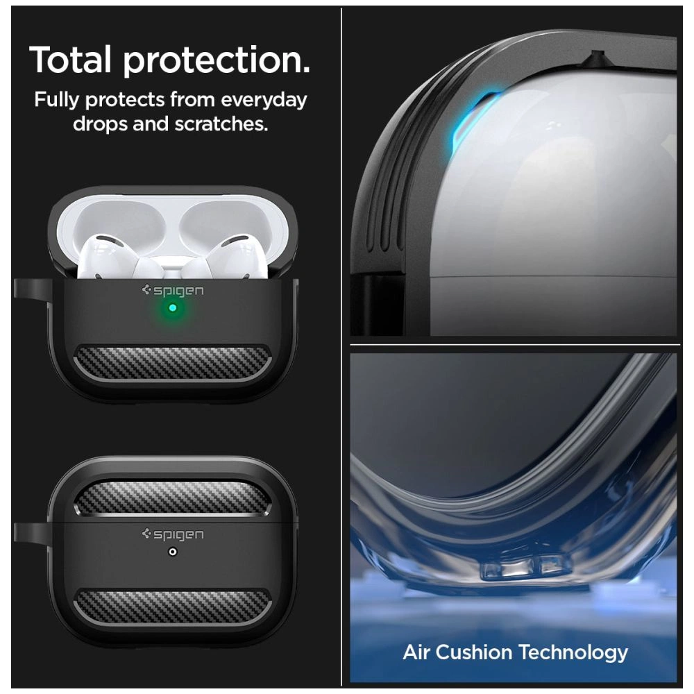 Hurtownia GSM - Etui Spigen Rugged Armor Apple AirPods Pro 2/1 Matně černé - SPN2585 - {ean13} - Hurt