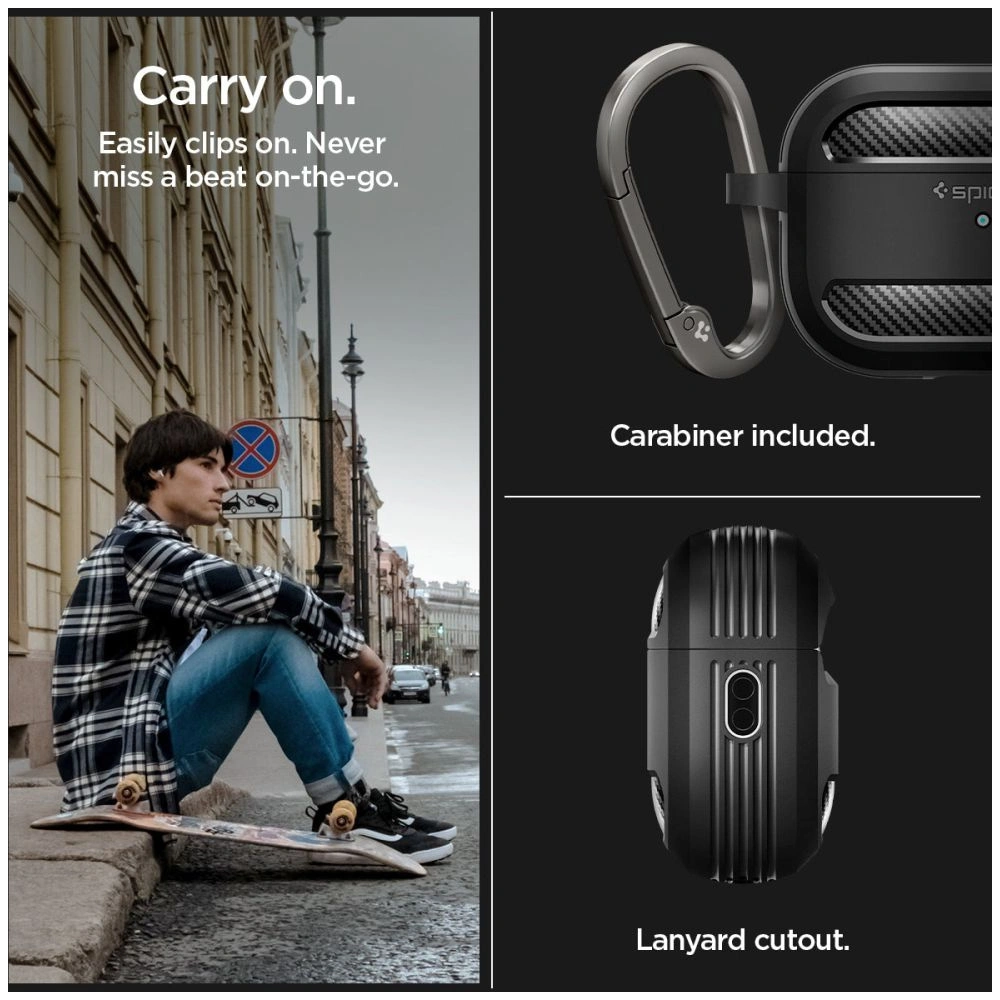 Hurtownia GSM - Etui Spigen Rugged Armor Apple AirPods Pro 2/1 Matně černé - SPN2585 - {ean13} - Hurt