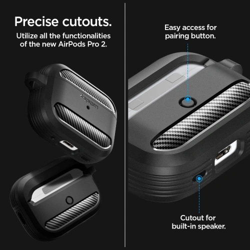 Etui Spigen Rugged Armor Apple AirPods Pro 2/1 Matte Black