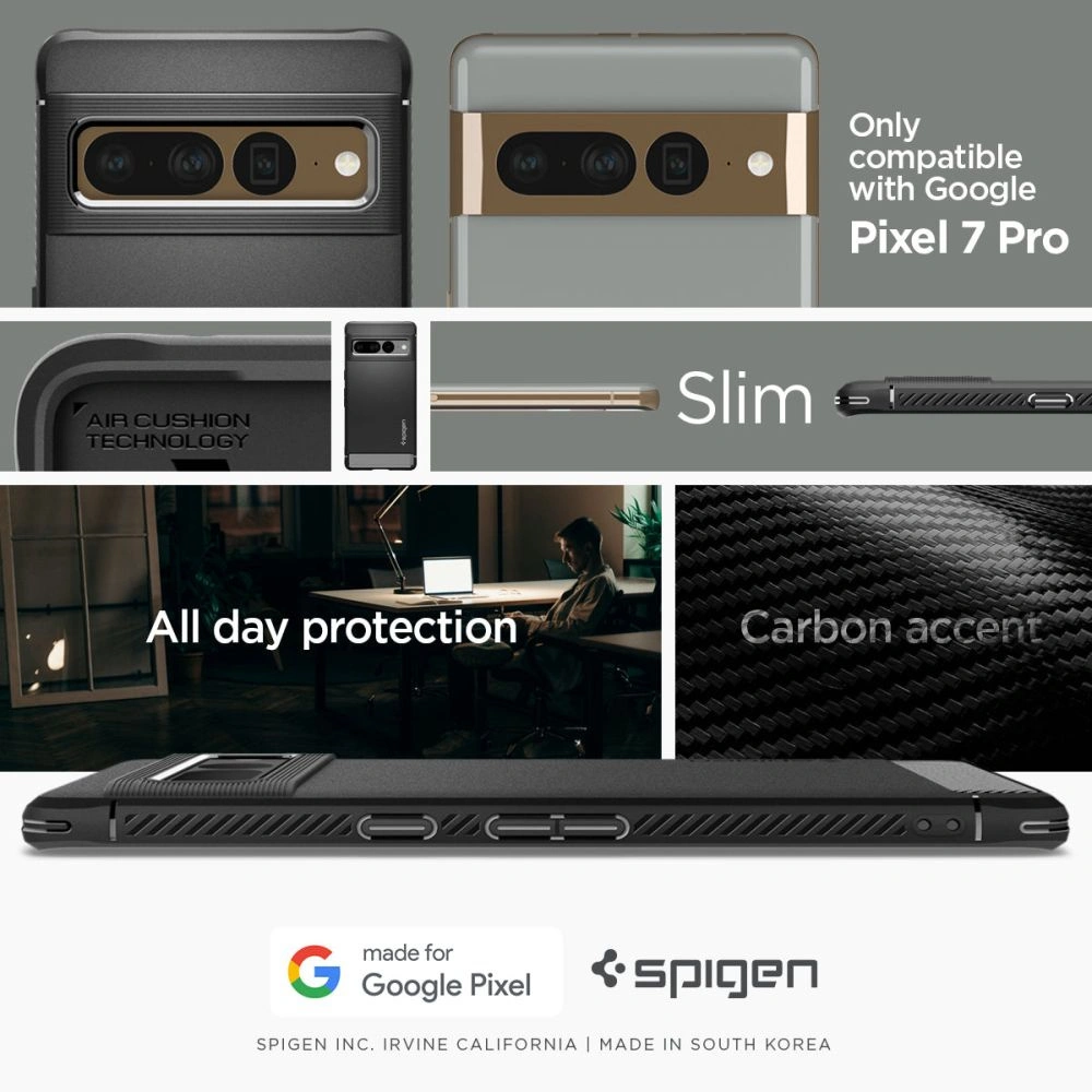 Hurtownia GSM - Etui Spigen Rugged Armor Google Pixel 7 Pro Matná Černá - SPN2588 - {ean13} - Hurt