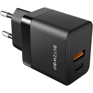 Hurtownia GSM - Ładowarka sieciowa Blitzwolf BW-S21 GaN 35W, USB + USB-C (czarna) - BLZ511 - {ean13} - Hurt