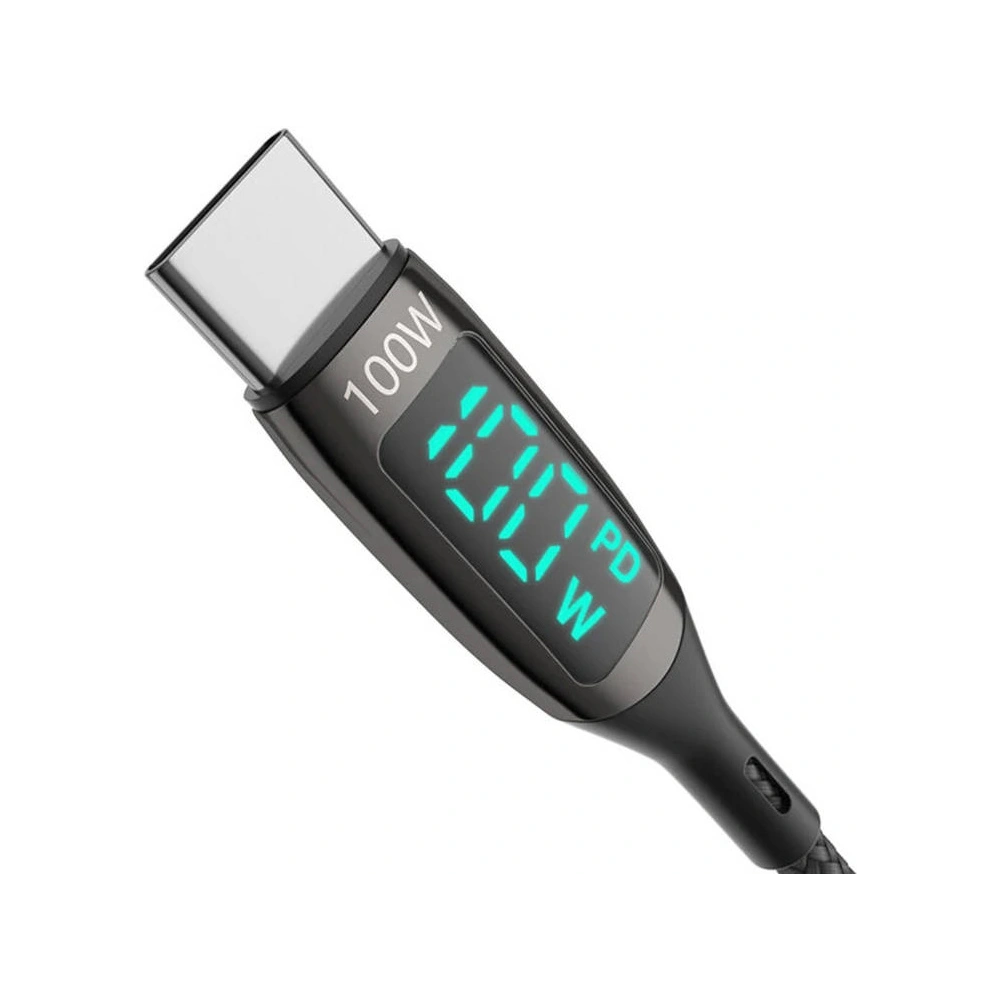 Hurtownia GSM - Kabel USB-C do USB-C BlitzWolf BW-TC23, s displejem, 100W, 0.9m (černý) - BLZ513 - {ean13} - Hurt