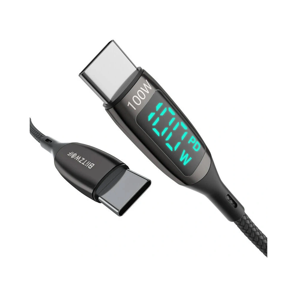 Wholesale BlitzWolf BW-TC23 USB-C/USB-C Cable LED Display 100W, 0.9m (black) - BLZ513 - {ean13} - Hurt