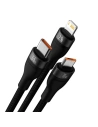 Hurtownia GSM - USB kábel 3w1 Baseus Flash II, USB-C + micro USB + Lightning, 66W, 1.2m (fekete) - BSU3810 - {ean13} - Hurt