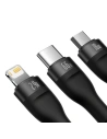 Hurtownia GSM - Cablul USB 3w1 Baseus Flash II, USB-C + micro USB + Lightning, 66W, 1.2m (negru) - BSU3810 - {ean13} - Hurt