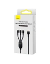 Hurtownia GSM - USB kábel 3w1 Baseus Flash II, USB-C + micro USB + Lightning, 66W, 1.2m (fekete) - BSU3810 - {ean13} - Hurt