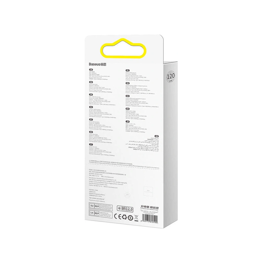 Hurtownia GSM - USB kábel 3w1 Baseus Flash II, USB-C + micro USB + Lightning, 66W, 1.2m (fekete) - BSU3810 - {ean13} - Hurt